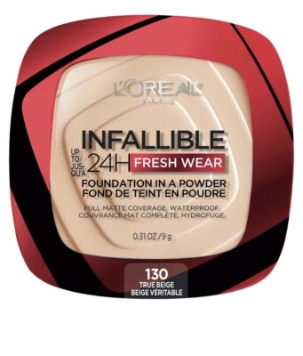 L'Oreal Paris Infallible Up to 24H Fresh Wear Powder, 130,TRUE BEIGE TIKTOK!!! - Image 1 of 2