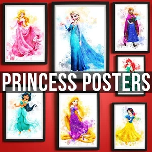 Poster Principesse Disney Ragazze Camera da Letto Wall Art Poster Bambini Stampa A4 A3 A2 - Foto 1 di 15