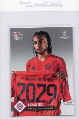 2023-24 TOPPS NOW UEFA CARD JOINS FC BAYERN MUNCHEN MICHAEL OLISE #140 - Image 1 of 2