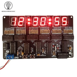 6 Digits DIY Clock Kit DIY Electronic Alarm Clock Soldering Practice Kit w/ Case - Picture 1 of 48