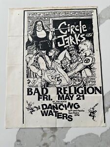Original Circle Jerks Punk Flyer 1982 Shawn Kerri Bad Religion Black Flag Rare