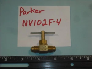 Válvula de aguja PARKER HANNIFIN NV102F-4, 1/4 pulgada, llamarada a llamarada G3965711 - Imagen 1 de 2