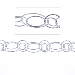 Handmade Multilink Chain, Sterling Silver Oval Round Links, Double Link - Picture 1 of 1