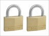 Solid Brass 50mm Padlock 5-Pin - Keyed Alike x 2 MLK150T