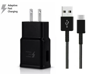 Fast Rapid Wall Charger + Type C  Cable For Samsung Galaxy A12/A13/A32 5G BLack - Picture 1 of 3