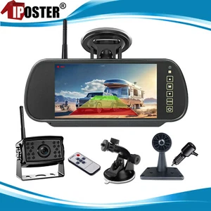Wireless 7" Quad Mirror Monitor DVR Backup Camera for Truck Caravan Reversing - Picture 1 of 14