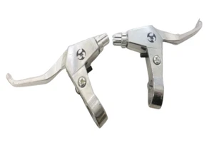 BL017 49CC MINI MOTO LIGHTWEIGHT ALUMINIUM BRAKE LEVER SET SILVER LEVERS - Picture 1 of 3