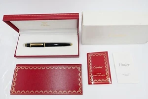 NEUwertig Vintage CARTIER ST18003 DIABOLO Composite Noir Kugelschreiber Roller - Picture 1 of 17