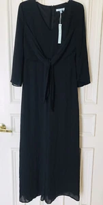 Pantalones Mono SHE + SKY Para Mujer Negros Talla M Corbata Frontal Pierna Ancha Clásicos - Imagen 1 de 7