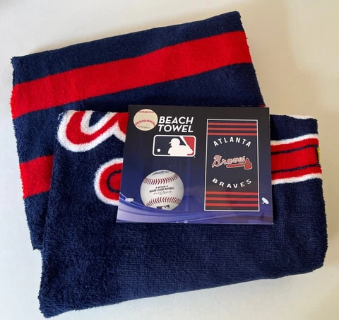 New MLB Baseball ATLANTA BRAVES BEACH TOWEL Large Size 30"x60" Official Licensed Cover
