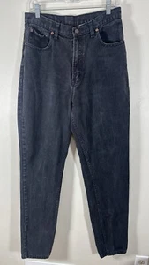 Vintage Jordache Jeans Women 17/18 Black Cotton Denim Tapered Leg Relaxed Mom - Picture 1 of 7