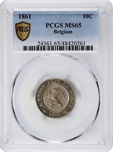 Belgium 10 Centimes 1861 PCGS: MS 65. #C824 - Picture 1 of 2