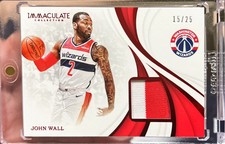 2018-19 Immaculate Collection John Wall Game Worn Patch Red Card /25