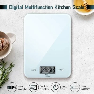 HIMALY 10kg/22lb Digital Kitchen Scale Electronic Cooking Food Scale Weighing Scale UK
