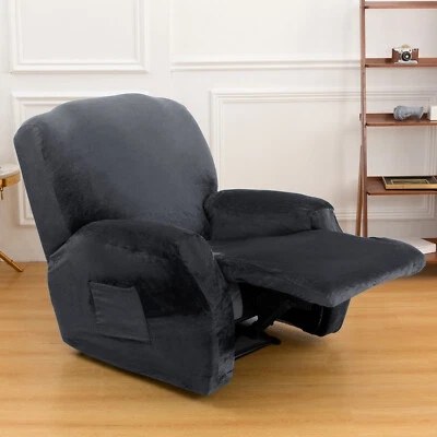 Funda de silla reclinable elástica de terciopelo funda protectora de sillón para sofá de 1 plaza Foto 1 de 2