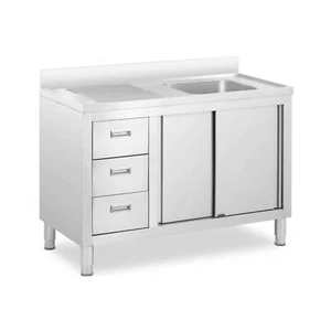 Spülenschrank Spülenunterschrank Spülschrank Edelstahl Becken: 400x400x300 mm - Bild 1 von 6