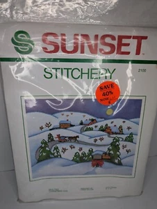 Vintage Sunset Stitchery 2100 trapuntato vigilia di Natale di Linda Gillum 8" x 10" - Foto 1 di 9