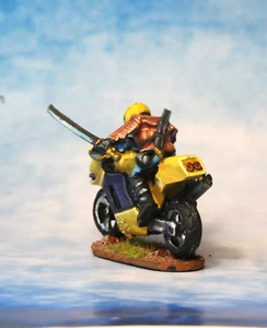Motorbike Street Bike And Rider With Sword 28mm Metal Unpainted - Picture 1 of 2