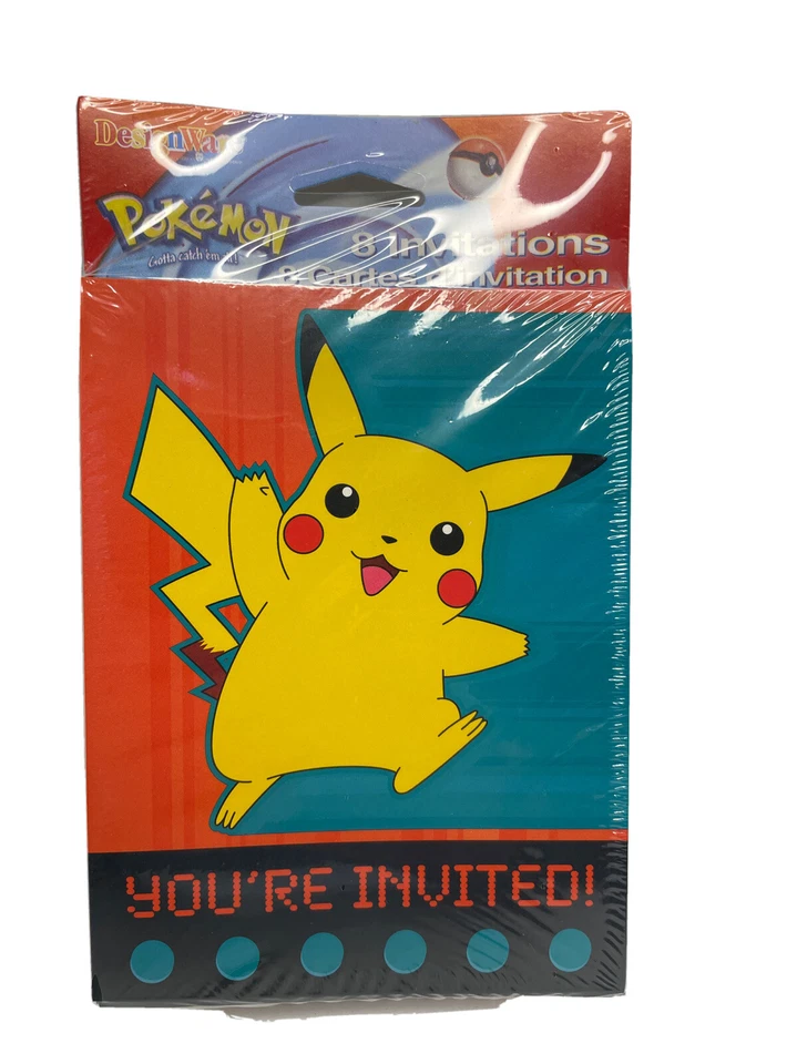 Pokemon Birthday Party Supplies 8 Invitations Pikachu