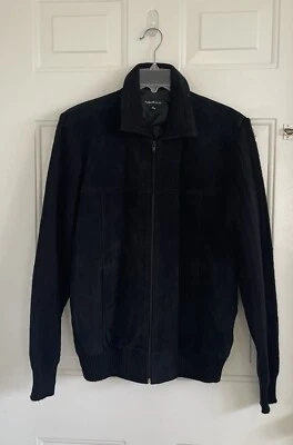 Chaqueta de cuero tejida con cremallera Adolfo para hombre. Con BOLSILLOS Talla M Foto 1 de 4