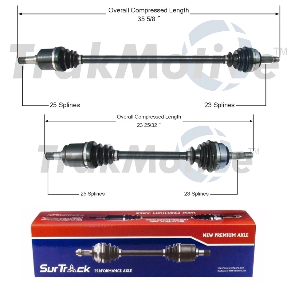 SurTrack Pair Set of 2 Front CV Axle Shafts For Honda CRX HF 1988-1991 - Image 1 of 1