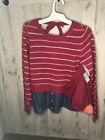 Girl's Aeropostale Pink Glittery Striped Sweater Shirt with Hat Size 12 NWT. B47