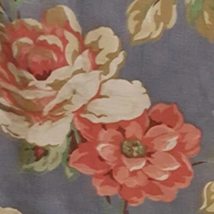 Vintage Martha Stewart King Bed Skirt Ruffle Cottage Shabby Floral Blue Pink USA - Picture 1 of 9