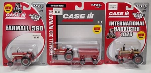 1/64 Scale Ertl Case IH Farmall Die-Cast Tractor Lot 1026 560 350 with Wagon - Picture 1 of 11