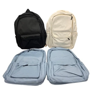 4 x Backpacks for High School Kids - Blue Cream Black - Rucksack Bag - Picture 1 of 3