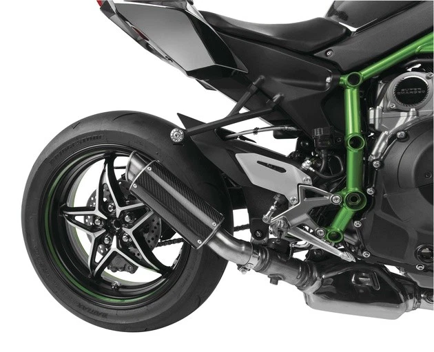 Silenciador sin cordones Hotbodies MGP con funda de fibra de carbono para Kawasaki Ninja H2 Foto 1 de 1