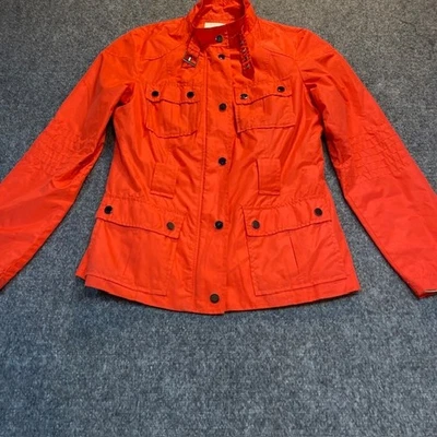 Chaqueta cortavientos Zara básica naranja poliéster estilo militar ligera para mujer mediana Foto 1 de 4