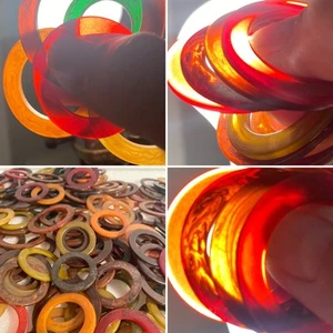 KONVOLUT 213 TEILE VINTAGE BUNTE CATALIN BAKELIT DÜNNE KREISE - SCHMUCK BASTELN - Bild 1 von 12