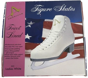 American Ladies Figure Skates 522 White New Women's 8 - Foto 1 di 7