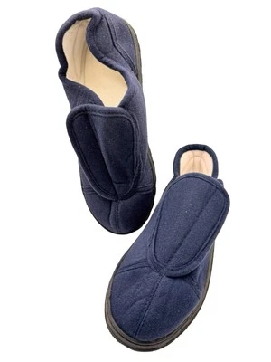 Mujer Azul Espuma con Memoria Zapatilla Gancho Cierre Lazo Talla S aprox 8" Longitud Interior Foto 1 de 4