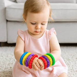 Rotatable TPR Sensory Hand Ring Toys Silent Decompressors Bracelet Kids Use - Picture 1 of 10
