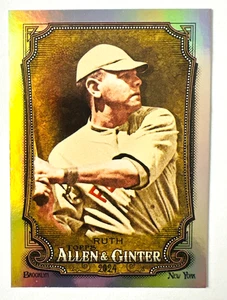 2024 Topps Allen Ginter Babe Ruth FOIL Parallel Card #198 NY Yankees Legend! - Picture 1 of 3