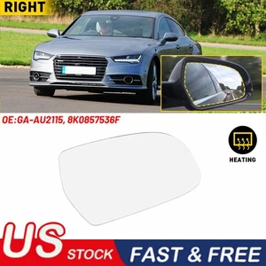 Espejo retrovisor de vidrio con respaldo térmico lado derecho derecho derecho derecho para Audi A5 A3 S5 A4 Quattro EE. UU. - Imagen 1 de 11