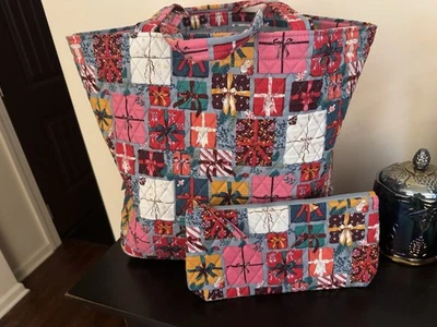Vera Bradley Grand Tote Large & Essential Medium Pouch Christmas Under The Tree - Image 1 of 4