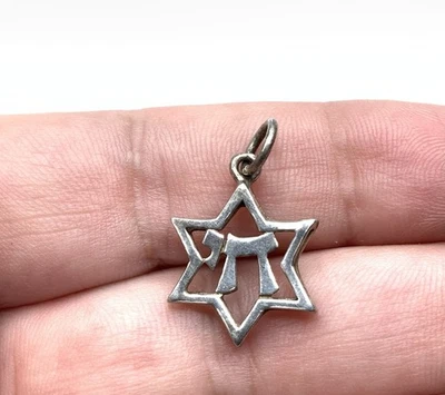Colgante de plata de ley 925 estrella de David Chai gota Foto 1 de 4