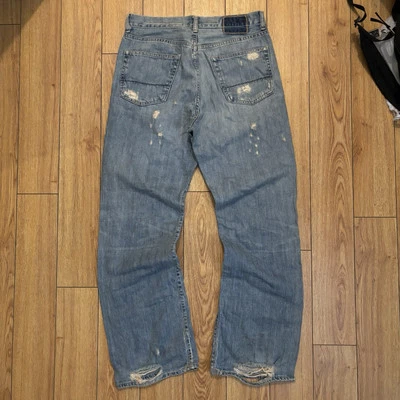 Y2K Abercrombie And Fitch Ripped Light Wash Bootcut Jeans Size 32x32  - Image 1 of 4