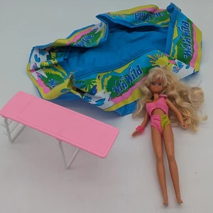 Barbie Vintage '89 Wet n Wild Set Surf Incompleto #7427 Beach Playset + Stacie - Foto 1 di 4
