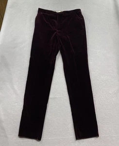 Ralph Lauren Purple Label Pants Mens 36 Red Gregory Hand Tailored Velvet Trouser - Picture 1 of 13