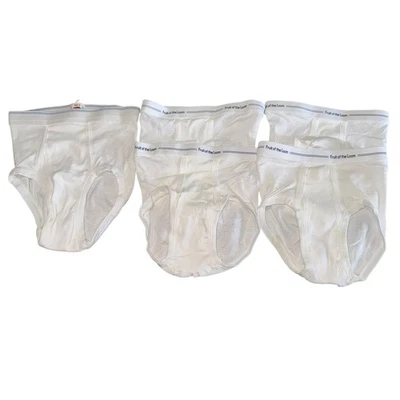 Vtg 90s NOS 5 Pr Boys Fruit Of The Loom White Underwear Briefs Tighty Whities 8 - Image 1 of 4