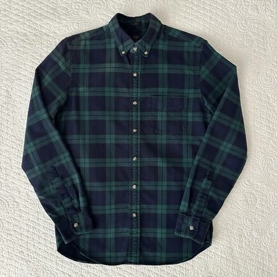 J. Crew Men's Black Watch Tartan Plaid Slim Fit Oxford Shirt Button Down S - Image 1 of 4