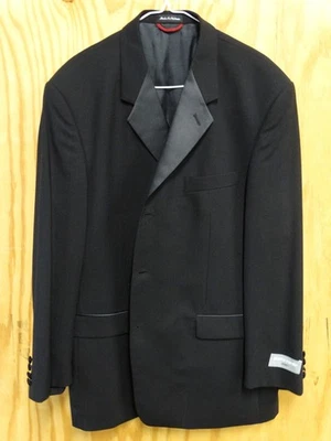 Pierre Cardin Men's Satin Lapel Tuxedo Jacket Black • USA • 44R - Image 1 of 4