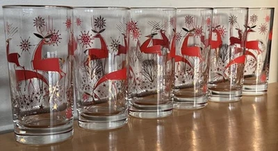 Gafas de reno atómicas MCM Libbey vintage estilizadas mediados de siglo Navidad años 50 Foto 1 de 4