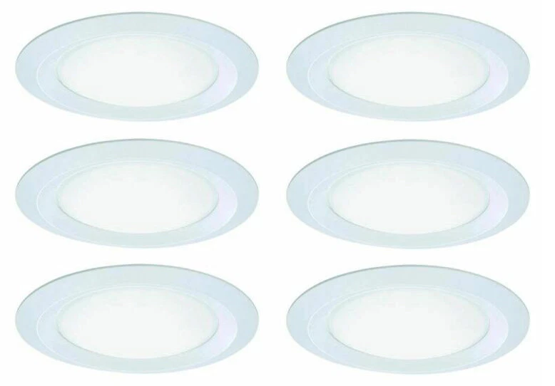 Halo E26 Series 5in White Recessed Ceiling Light Self Flanged Shower Trim