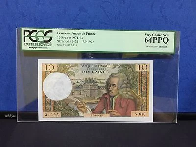 1972 France, Banque De France 10 Francs P-147d PCGS 64 PPQ  - Image 1 of 4