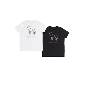 T-shirt UOMO ORIGAMI DOG SIBERIAN HUSKY cane DSHIRT DESIGNED SHIRT cotone bio - Picture 1 of 3