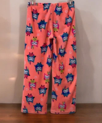 Pantalones de pijama polar búho para niñas talla L/G 10-12 cintura resistente al fuego naranja Foto 1 de 4